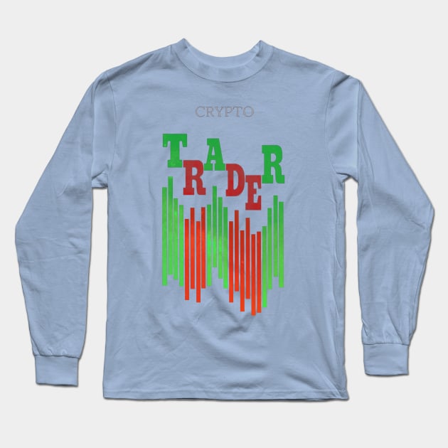 CRYPTO TRADER (CLEAN) / TURQUOISE Long Sleeve T-Shirt by Bluespider